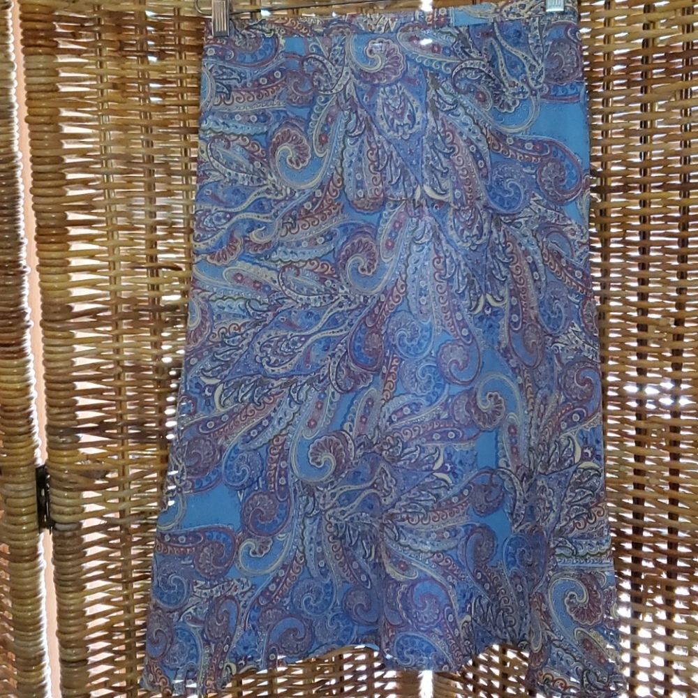 Vintage Paisley Hippie Boho lined skirt 8